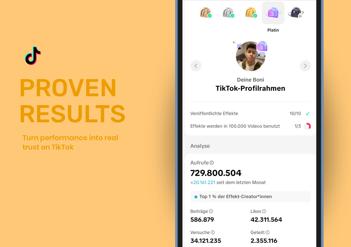 Proven results – Turn performance into real  trust on TikTok